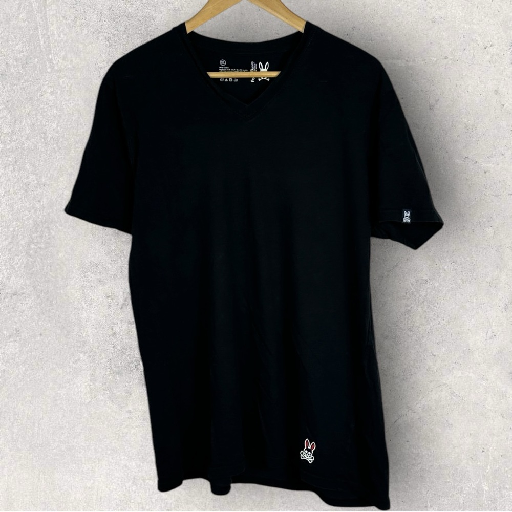 Psycho Bunny Black Short Sleeve Tee Mens Size XL T-Shirt Cotton Crew Neck Basic